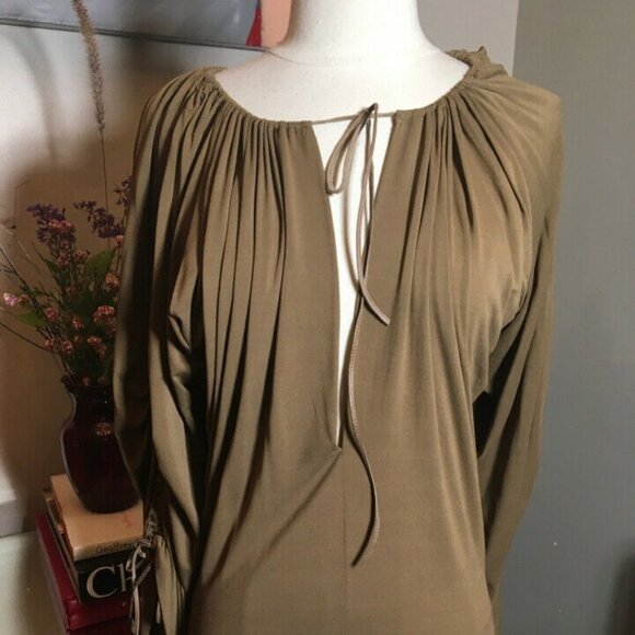 Plein Sud Brown Jersey Gathered Sleeves Blouse